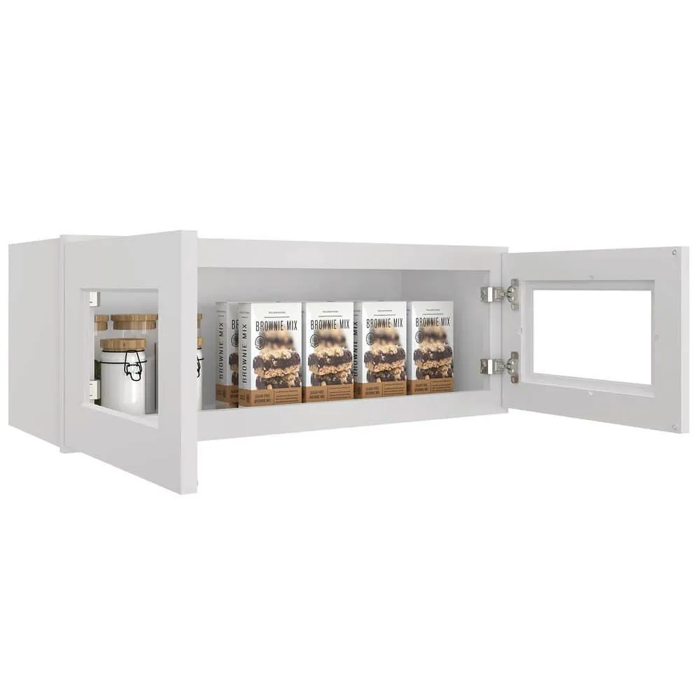 HOMEIBRO Newport Shaker Dove Ready to Assemble Wall Cabinet with 2-Doors(33 in. W x 12 in. H x 12 in. D), photo 5 of 12