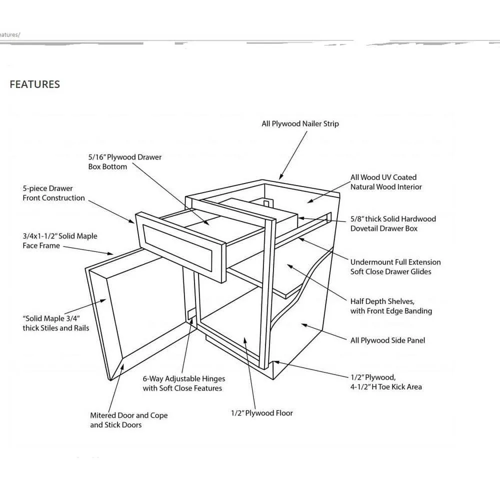 Plywell Ready to Assemble 12 in. x 34.5 in. x 24 in. Shaker Base Cabinet with 1-Door and 1-Drawer in Espresso, photo 3 of 3