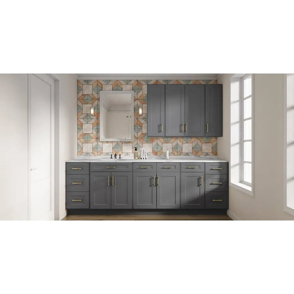 HOMEIBRO 21 in. W x 12 in. D x 30 in. H in Shaker Gray Plywood Ready to Assemble Wall Cabinet 1-Door 2-Shelves Kitchen Cabinet, photo 3 of 10