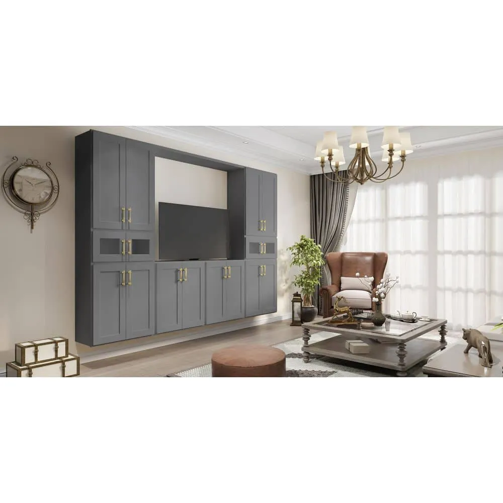 HOMEIBRO 21 in. W x 12 in. D x 30 in. H in Shaker Gray Plywood Ready to Assemble Wall Cabinet 1-Door 2-Shelves Kitchen Cabinet, photo 10 of 10