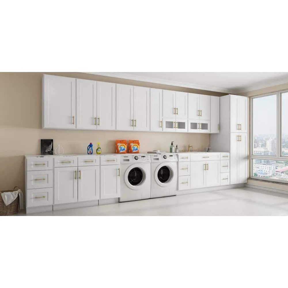 HOMEIBRO 36-in. W x 12-in. D x 15-in. H in Shaker White Plywood Ready to Assemble Wall Cabinet Kitchen Cabinet, photo 8 of 11