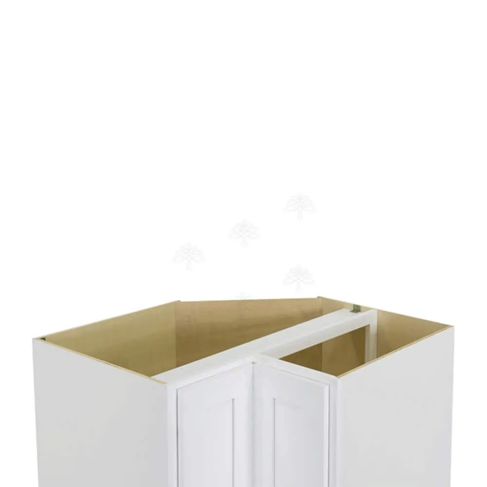 LIFEART CABINETRY Lancaster White Plywood Shaker Stock Assembled Base Lazy Susan Kitchen Cabinet 33 in. W x 34.5 in. H x 24 in. D, photo 4 of 9