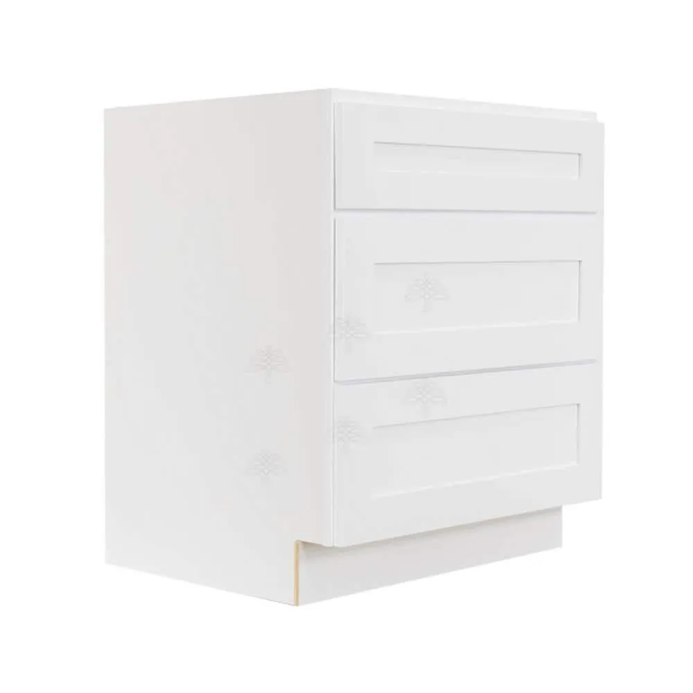 LIFEART CABINETRY Lancaster White Plywood Shaker Stock Assembled Base Drawer Kitchen Cabinet 24 in. W x 34.5 in. H x 24 in. D, photo 3 of 8