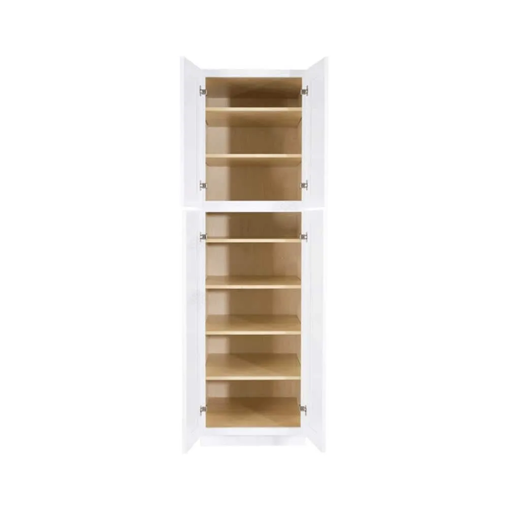 LIFEART CABINETRY Lancaster White Plywood Shaker Stock Assembled Tall Pantry Kitchen Cabinet 24 in. W x 90 in. H x 27 in. D, photo 2 of 7