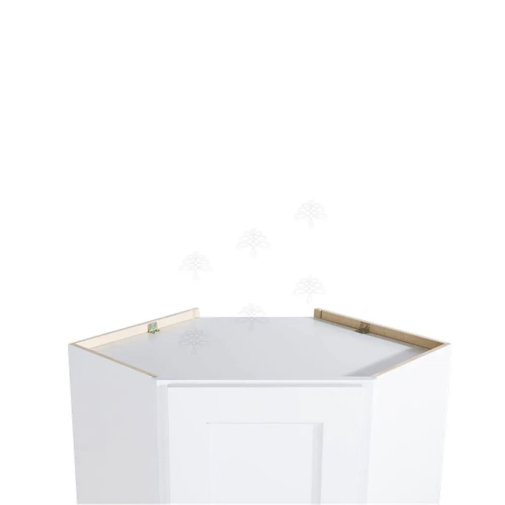 LIFEART CABINETRY Lancaster White Plywood Shaker Stock Assembled Wall Diagonal Corner Kitchen Cabinet 24 in. W x 36 in. H x 12 in. D, photo 4 of 8
