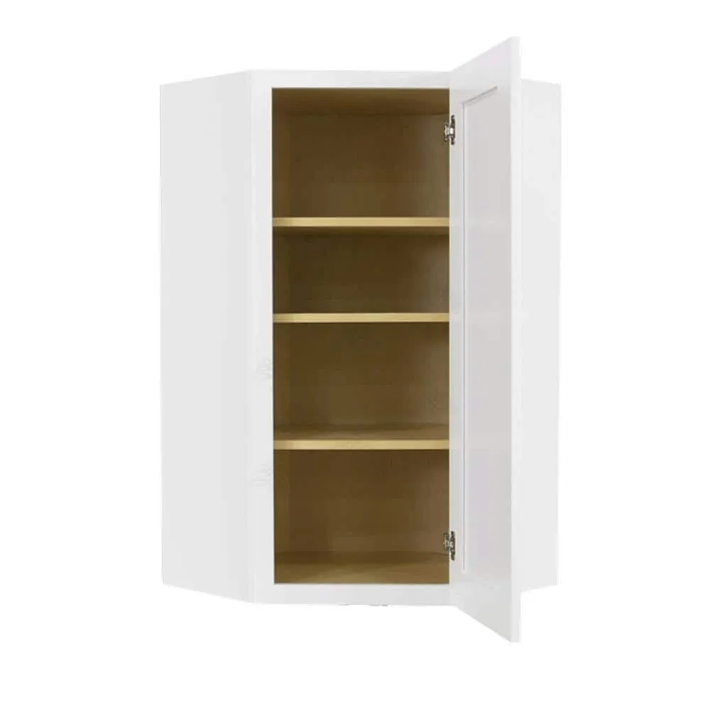 LIFEART CABINETRY Lancaster White Plywood Shaker Stock Assembled Wall Diagonal Corner Kitchen Cabinet 24 in. W x 42 in. H x 15 in. D, photo 2 of 7