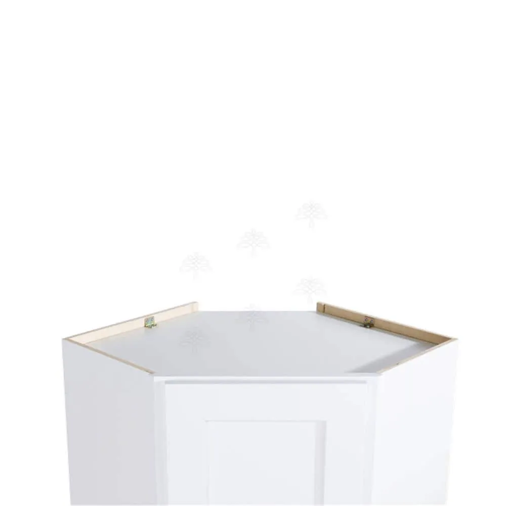 LIFEART CABINETRY Lancaster White Plywood Shaker Stock Assembled Wall Diagonal Corner Kitchen Cabinet 24 in. W x 42 in. H x 12 in. D, photo 3 of 7