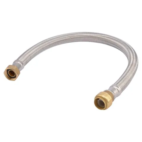 3/4 in. Push-to-Connect Braided Stainless Water Heater Connector, 24 in.