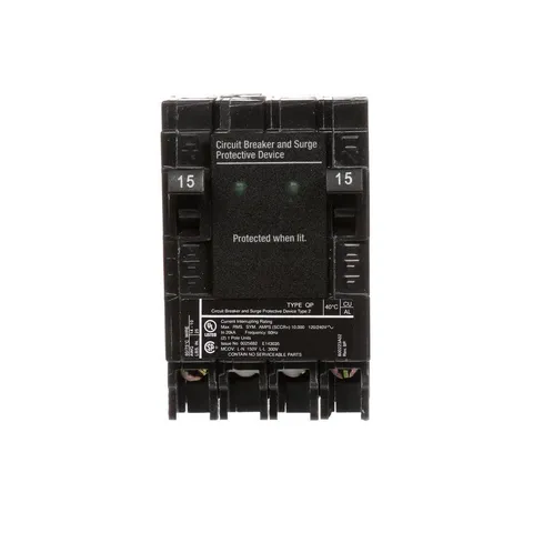 15 Amp Single-Pole Surge Protection Circuit Breaker