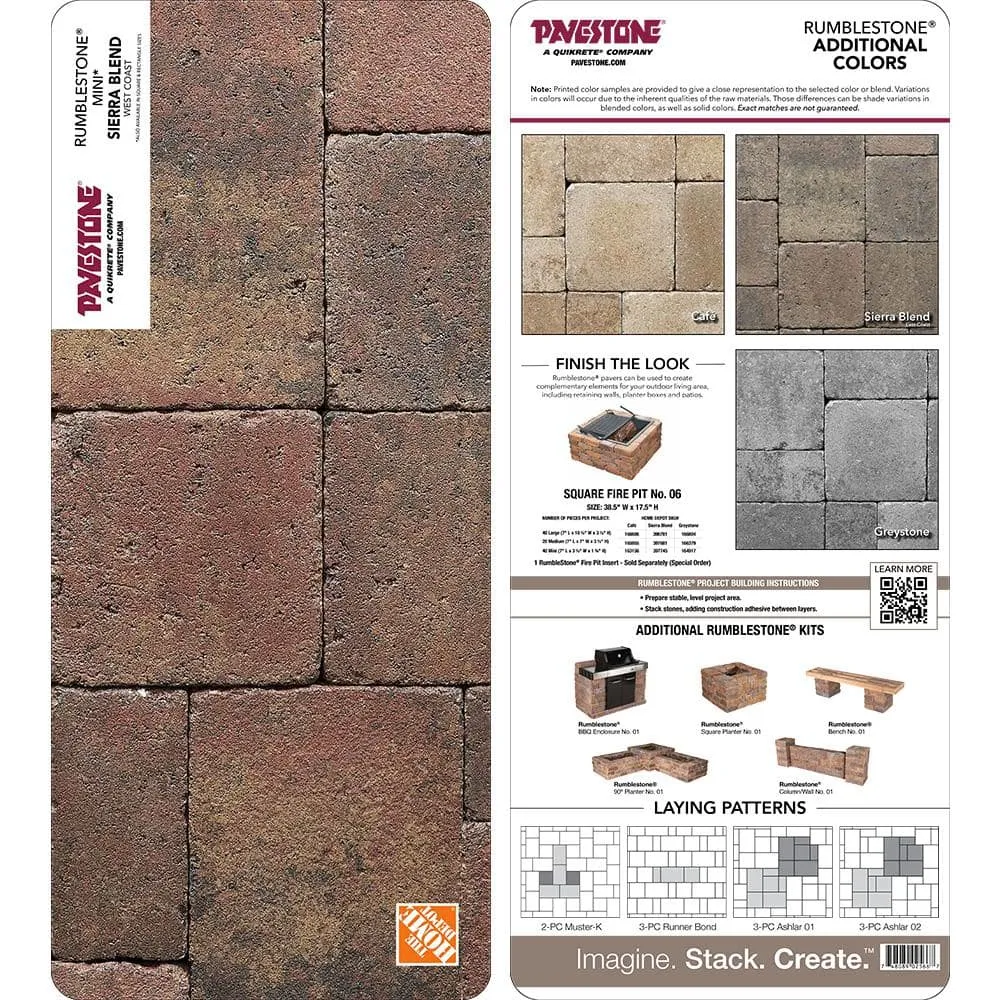 Pavestone Paper Sample Only of RumbleStone 3.5 in. x 7 in. Sierra Blend Concrete Mini Wall Block (1-Piece), photo 3 of 12