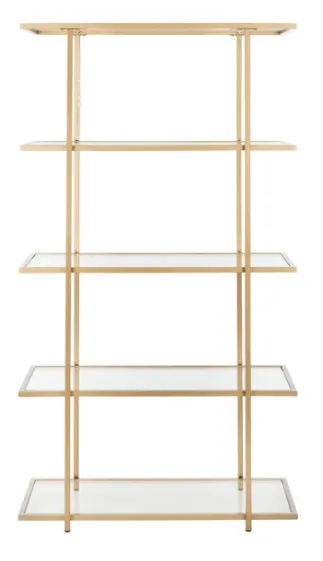 Francis Gold/Clear Metal Etagere, 40 × 18 × 72 in