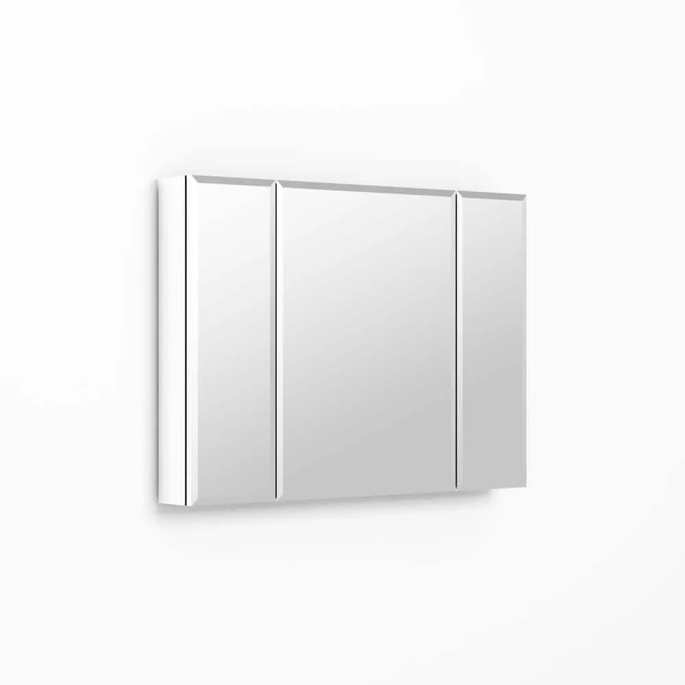 Cesicia 36 in. W x 26 in. H Rectangular Silver Aluminum Surface Mount 3 Doors Bathroom Medicine Cabinet with Mirror, photo 2 of 7