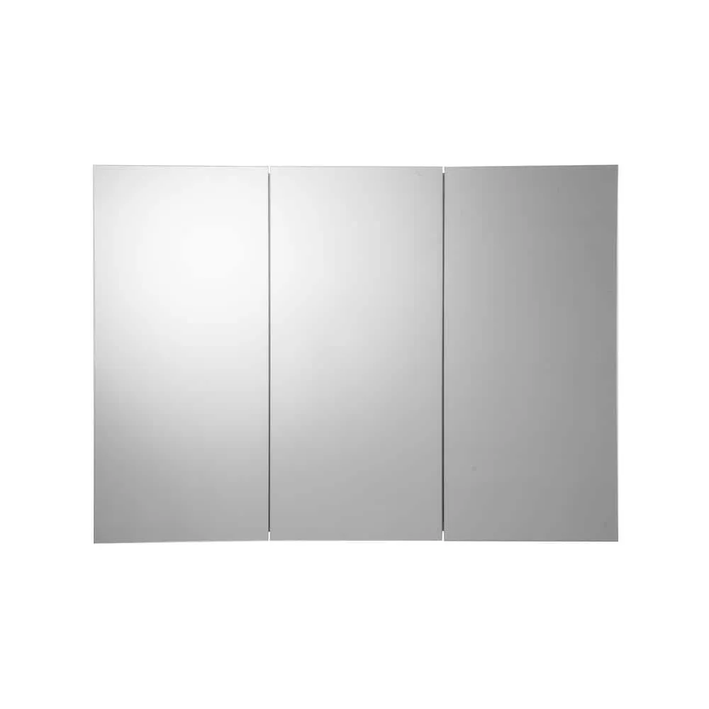 Croydex Brantley 36 in. W x 26 in. H Triple Door Silver Aluminum Recessed/Surface Mount Medicine Cabinet with Mirror, photo 5 of 10