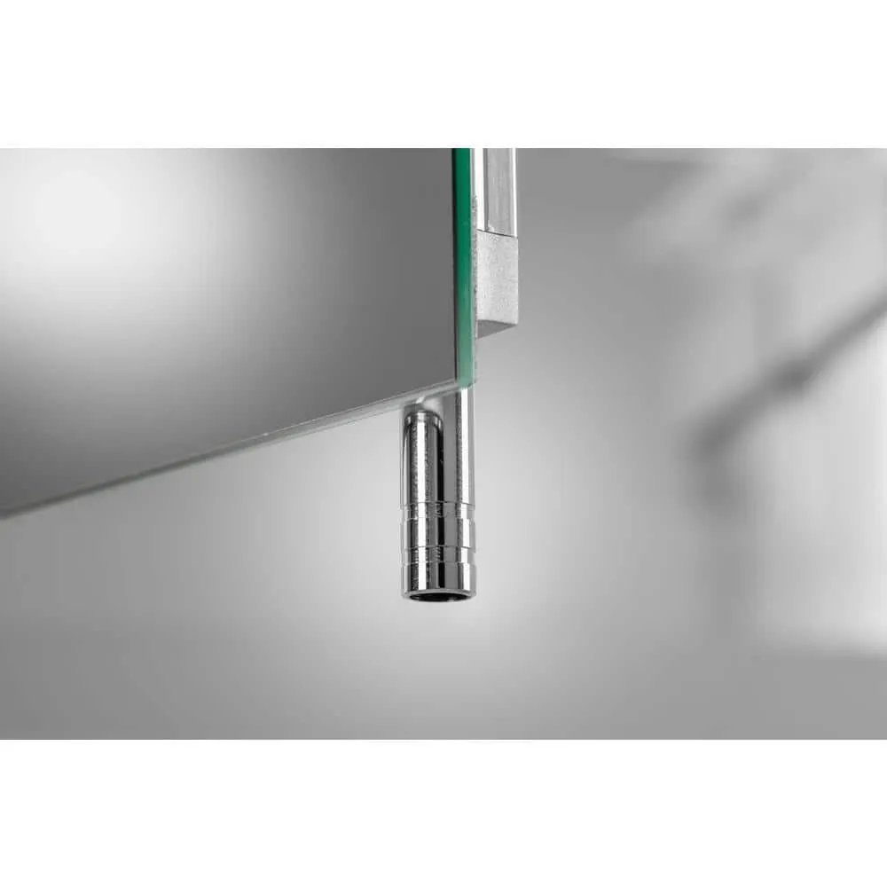 Croydex Brantley 36 in. W x 26 in. H Triple Door Silver Aluminum Recessed/Surface Mount Medicine Cabinet with Mirror, photo 8 of 10