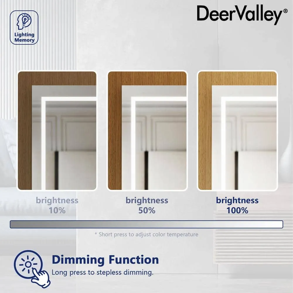DEERVALLEY 48 in. W x 32 in. H Rectangular Silver Aluminum Surface LED Light Medicine Cabinet with Mirror, Anti-Fog, Double Doors, photo 11 of 15
