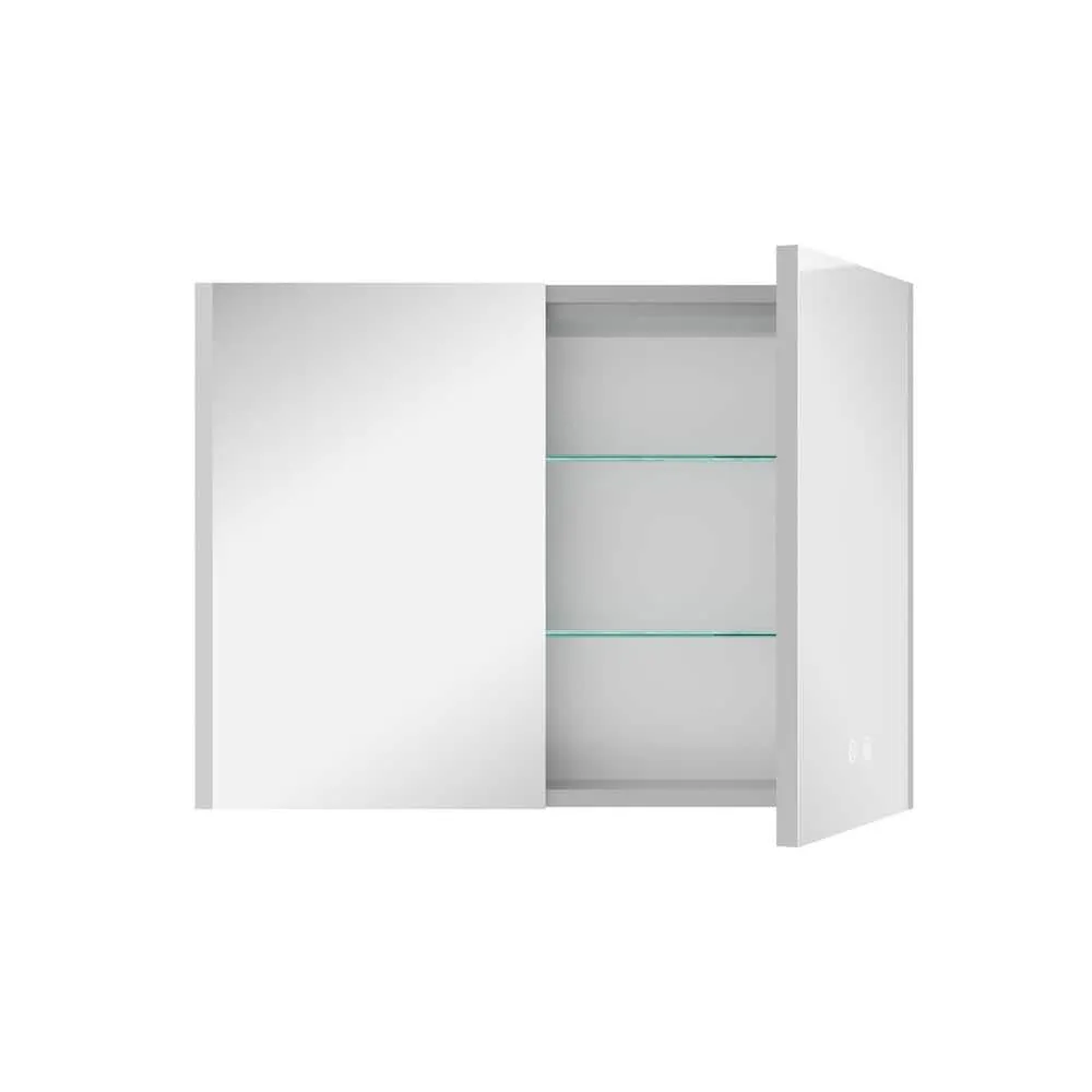 DEERVALLEY 32 in. W x 24 in. H Rectangular Wall Mounted LED Light Medicine Cabinet with Mirror, Anti-Fog, Double Doors, photo 14 of 15