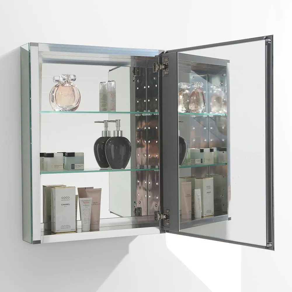 Fresca 20 in. W x 26 in. H x 5 in. D Framed Recessed or Surface-Mount Bathroom Medicine Cabinet, photo 5 of 8