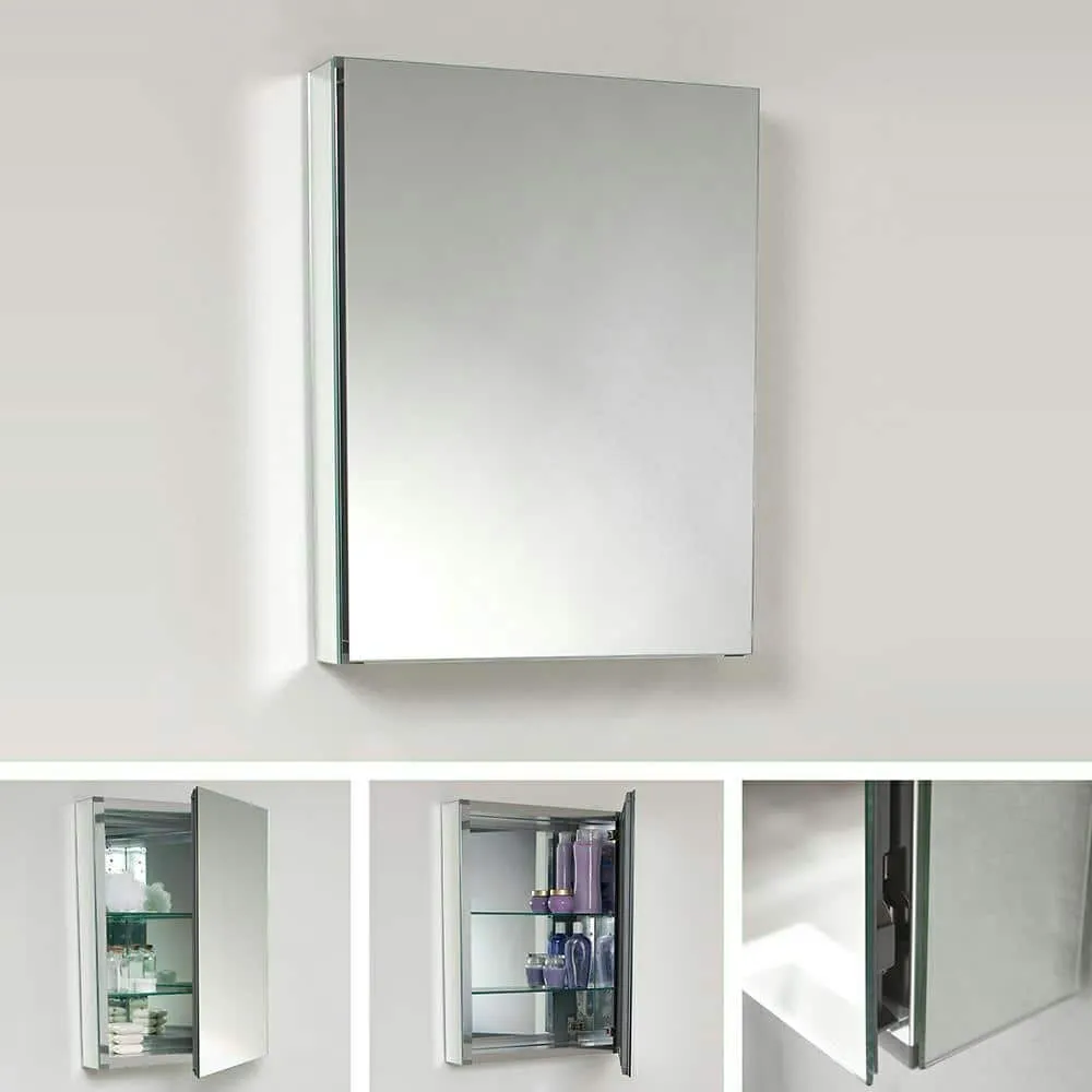 Fresca 20 in. W x 26 in. H x 5 in. D Framed Recessed or Surface-Mount Bathroom Medicine Cabinet, photo 8 of 8