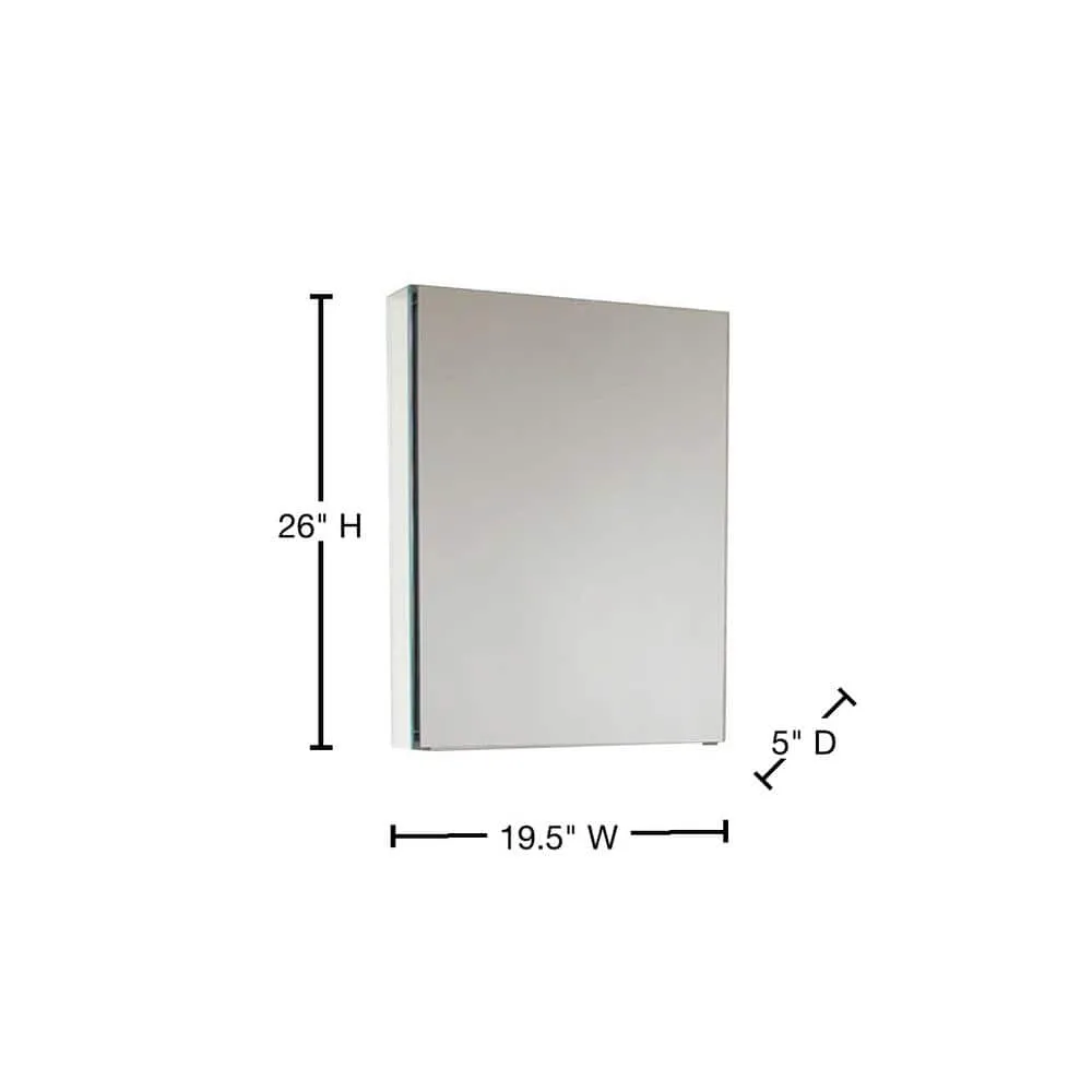 Fresca 20 in. W x 26 in. H x 5 in. D Framed Recessed or Surface-Mount Bathroom Medicine Cabinet, photo 2 of 8