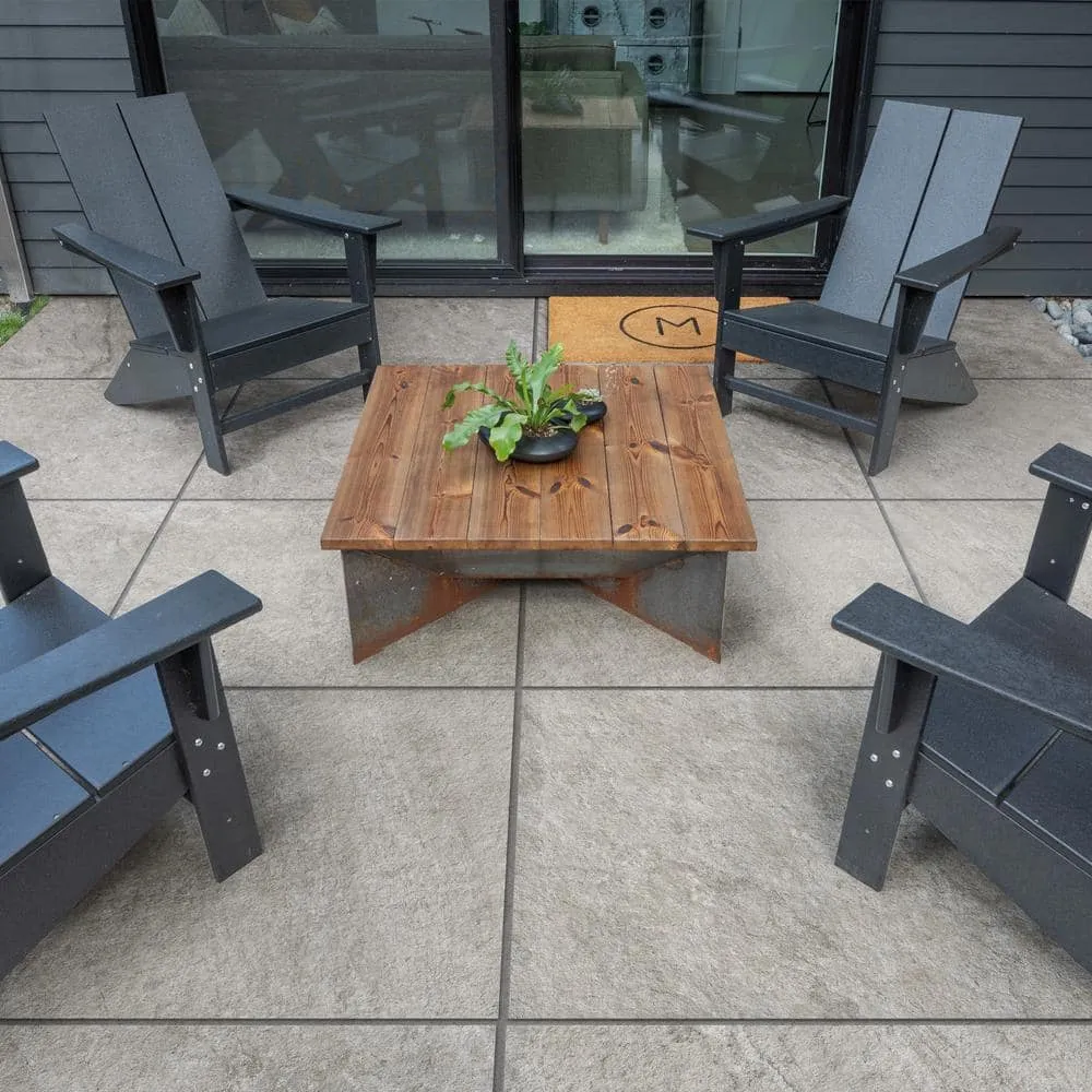Alpe Silver 24 in. x 24 in. x 0.75 in. Quartzite-Look Porcelain Paver for Outdoor Patios, photo 6 of 8