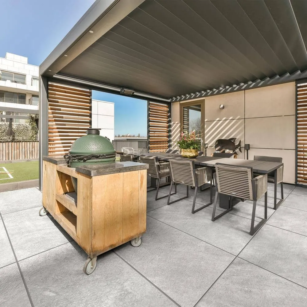 Alpe Silver 24 x 48 x 0.75 in. Quartzite-Look Porcelain Paver for Outdoor Floors, photo 5 of 7
