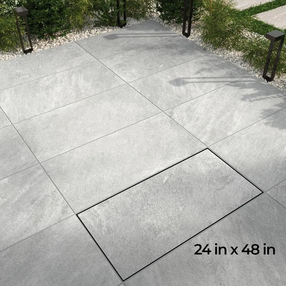 Alpe Silver 24 x 48 x 0.75 in. Quartzite-Look Porcelain Paver for Outdoor Floors, photo 4 of 7