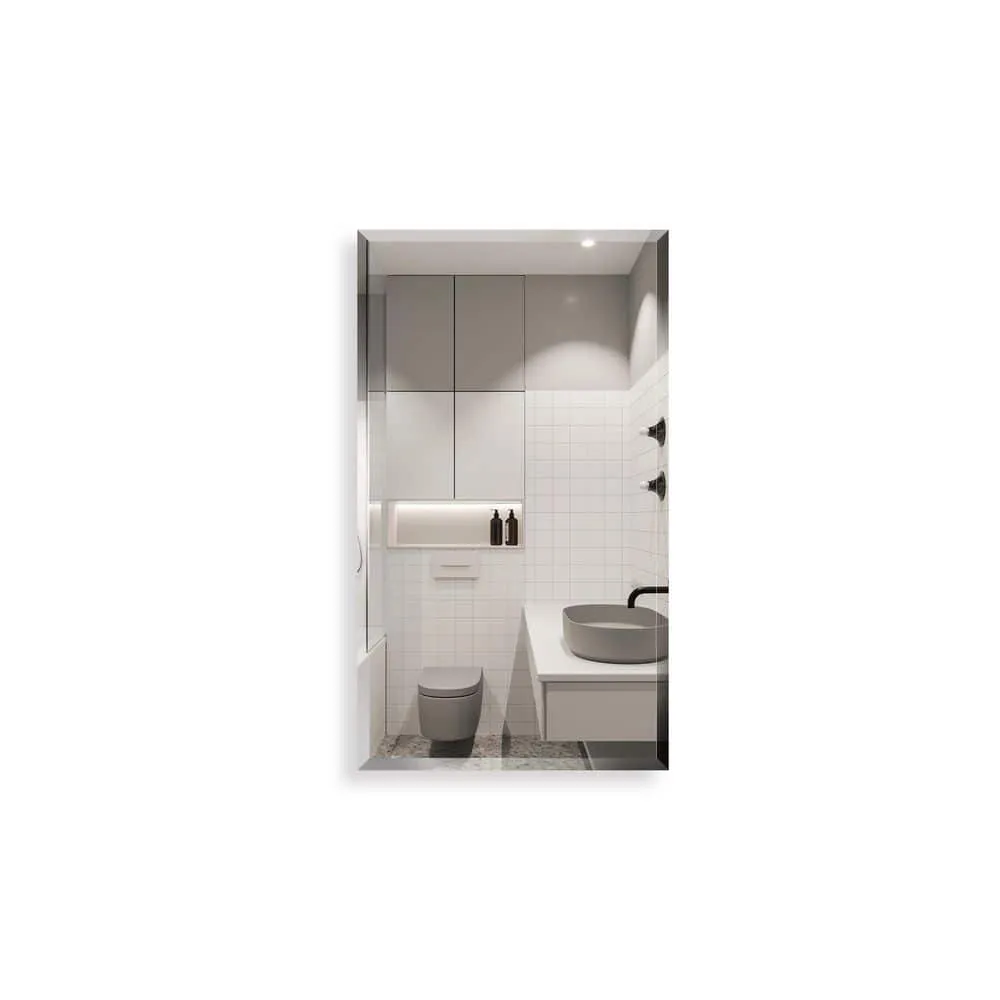 15 in. W x 26 in. H Silver Recessed/Surface Mount Medicine Cabinet with Mirror Bathroom Large Storage Left Swing, photo 11 of 12