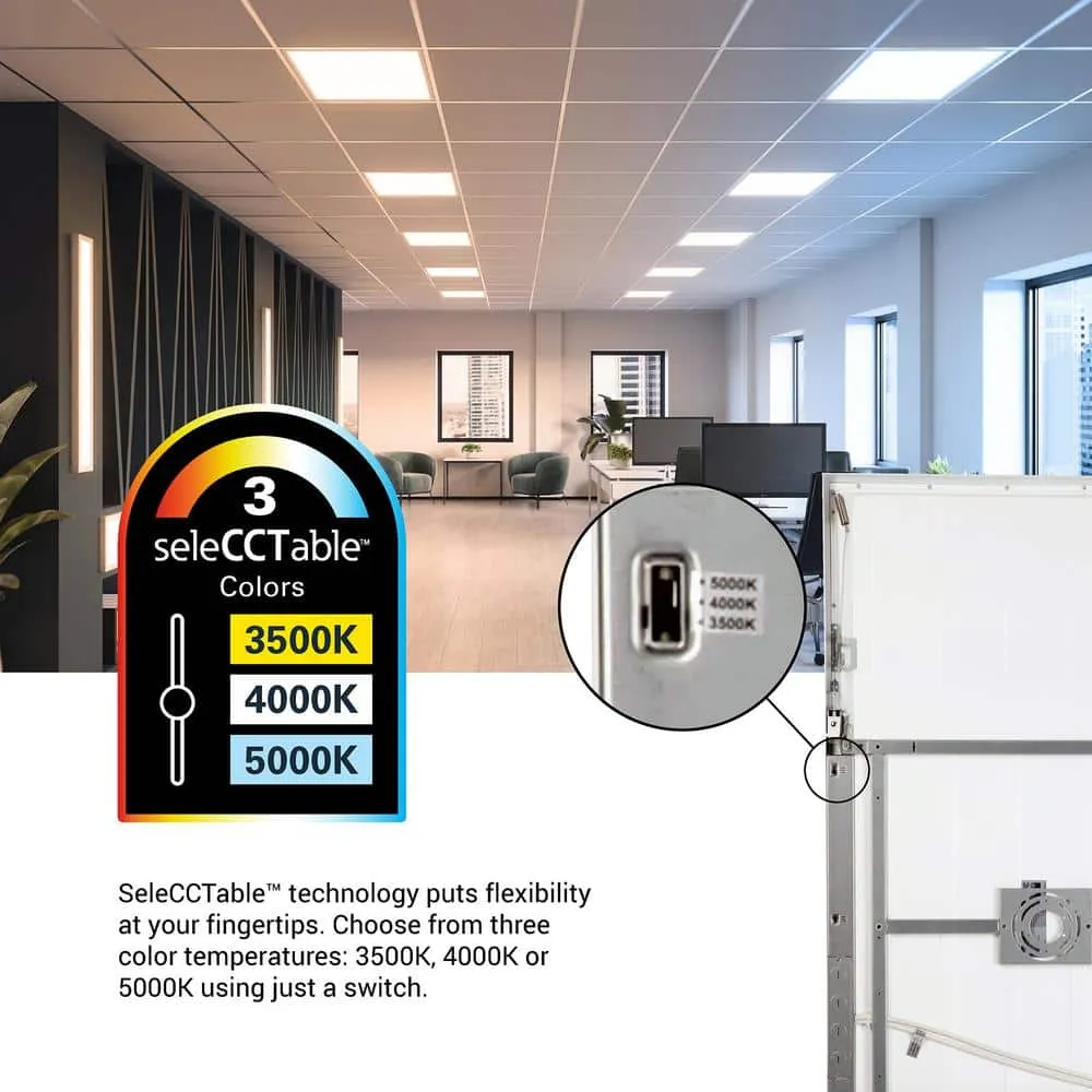 Metalux 2 ft. x 4 ft. Integrated LED Panel Light, Selectable 4800/3350/2500 Lumens and 3500/4000/5000 Sel CCT, photo 5 of 7
