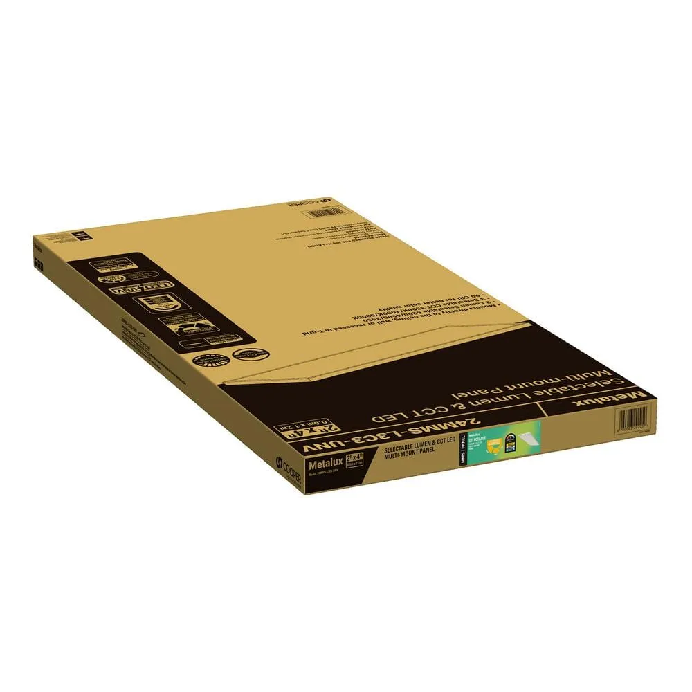 Metalux 2 ft. x 4 ft. Integrated LED Panel Light, Selectable 4800/3350/2500 Lumens and 3500/4000/5000 Sel CCT, photo 2 of 7