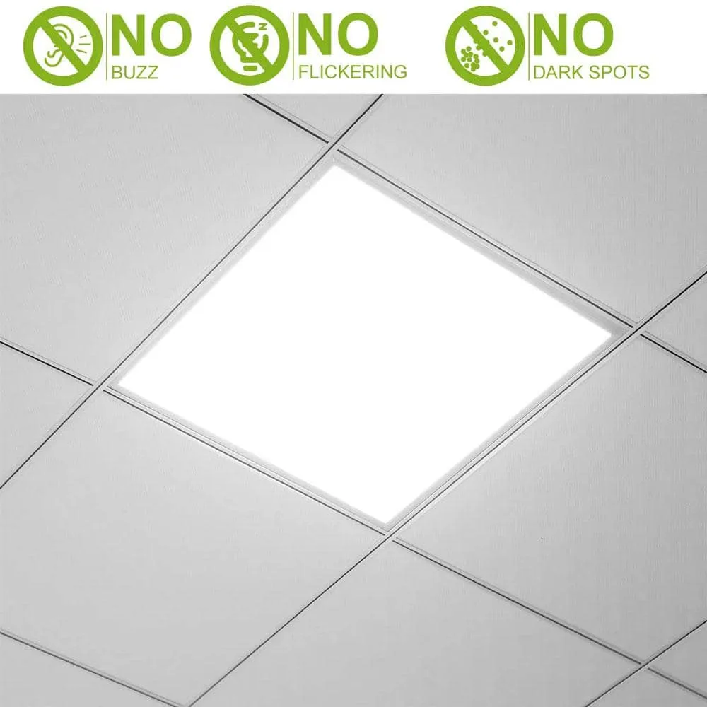phyfalip 48-Watt 2 ft. x 2 ft. 3200 LM Market LED Panel Light 7500K Ceiling Lighting 150-Watt Equivalent Integrated LED Troffer, photo 3 of 6