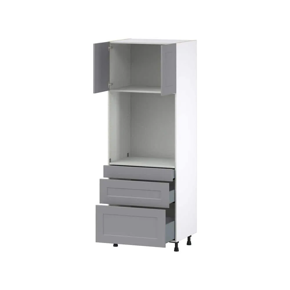 J COLLECTION Bristol Painted Slate Gray Shaker Assembled Pantry Oven Kitchen Cabinet with Drawers (30 in. W x 84.5 in. H x 24 in. D), photo 6 of 11