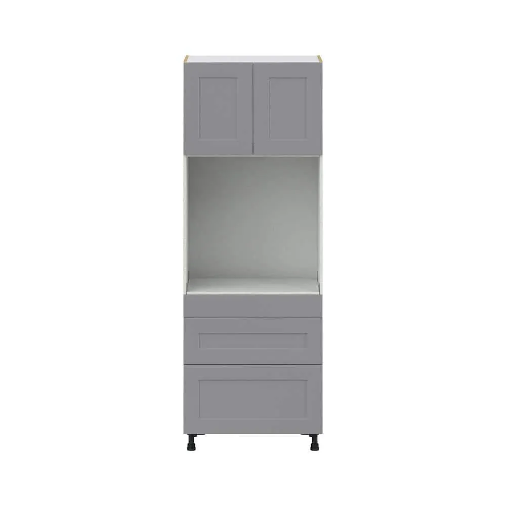 J COLLECTION Bristol Painted Slate Gray Shaker Assembled Pantry Oven Kitchen Cabinet with Drawers (30 in. W x 84.5 in. H x 24 in. D), photo 7 of 11