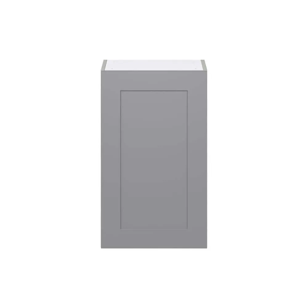 J COLLECTION Bristol Painted Slate Gray Shaker Assembled Wall Kitchen Cabinet with Full Height Door (18 in. W x 30 in. H x 14 in. D), photo 8 of 12