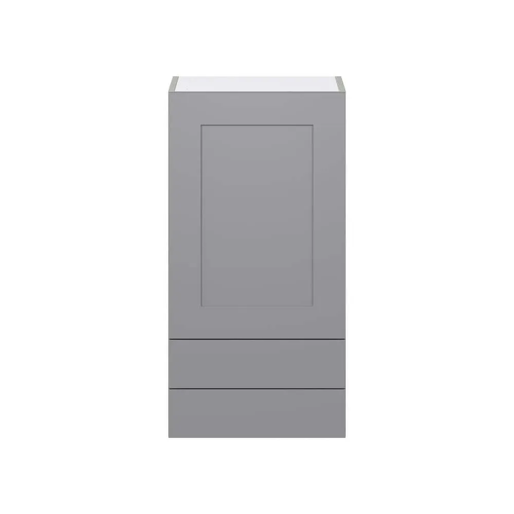 J COLLECTION Bristol Painted Slate Gray Shaker Assembled Wall Kitchen Cabinet with 2 Drawers (18 in. W x 35 in. H x 14 in. D), photo 8 of 12