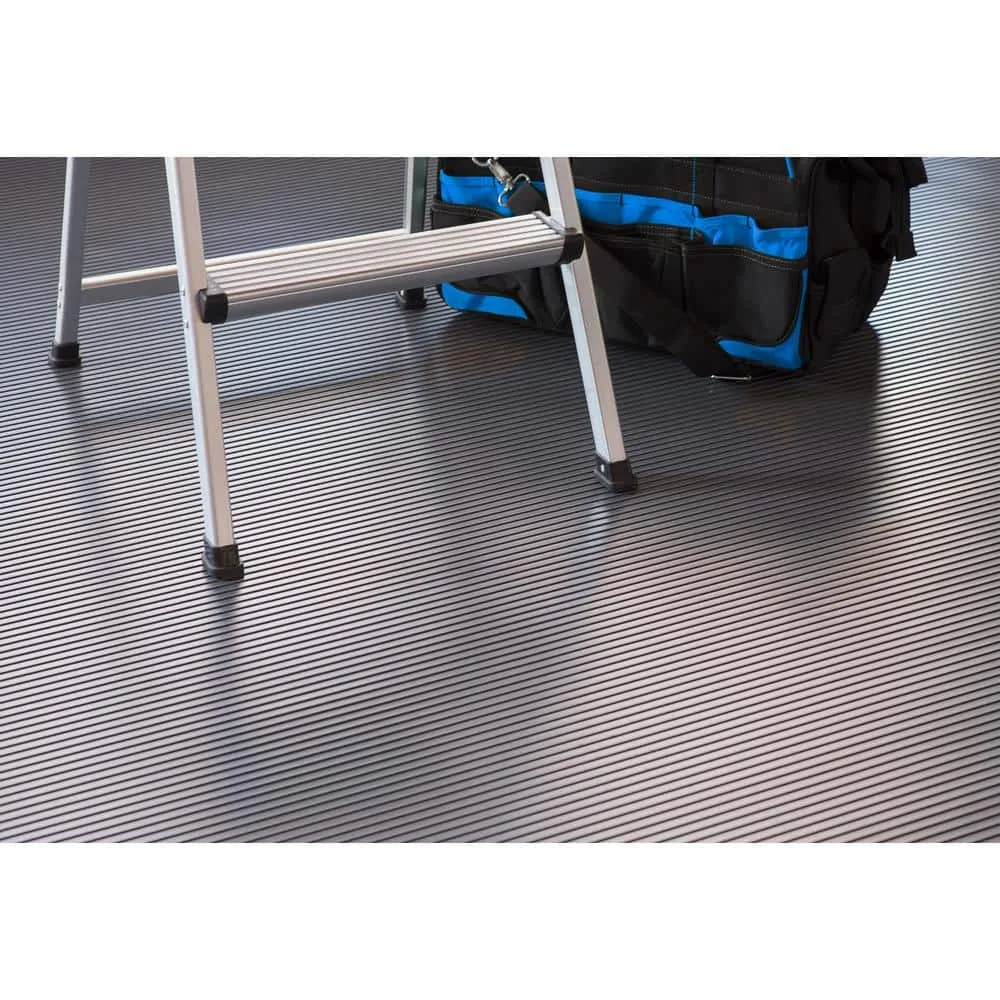 G-Floor Rib 8.5 ft. x 22 ft. Slate Grey Vinyl Garage Flooring Cover and Protector, photo 4 of 8