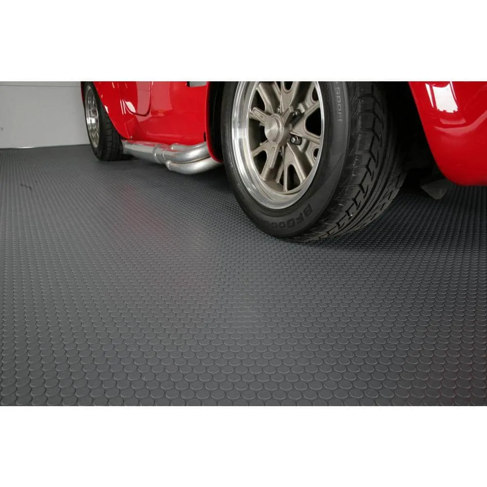 G-Floor Small Coin 8.5 ft. x 22 ft. Slate Grey Commercial Grade Vinyl Garage Flooring Cover and Protector, photo 3 of 8