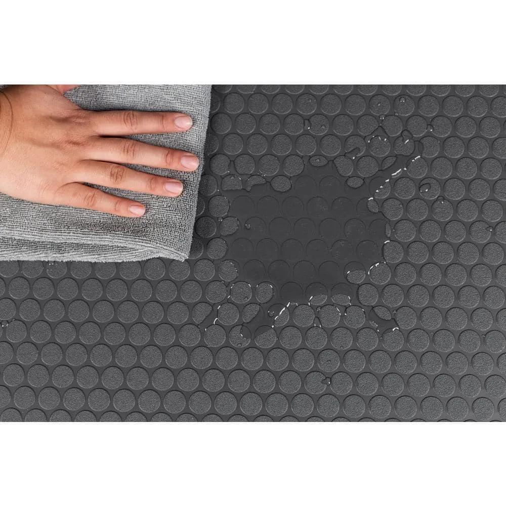 G-Floor Small Coin 8.5 ft. x 22 ft. Slate Grey Commercial Grade Vinyl Garage Flooring Cover and Protector, photo 7 of 8
