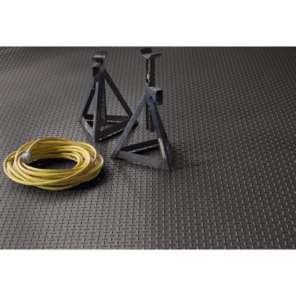 G-Floor Diamond Tread 10 ft. x 24 ft. Slate Grey Commercial Grade Vinyl Garage Flooring Cover and Protector, photo 7 of 8