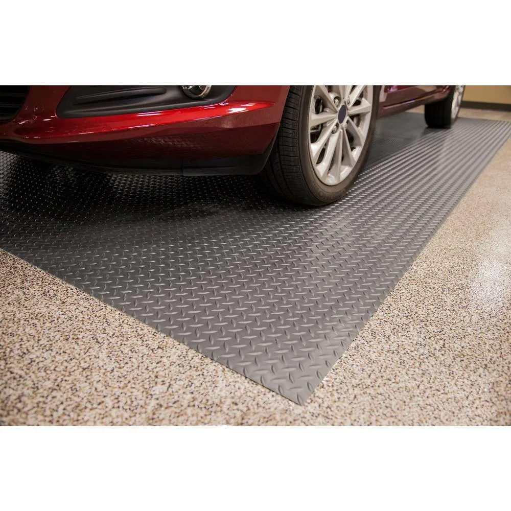 G-Floor Diamond Tread 8.5 ft. x 22 ft. Slate Grey Commercial Grade Vinyl Garage Flooring Cover and Protector, photo 4 of 8