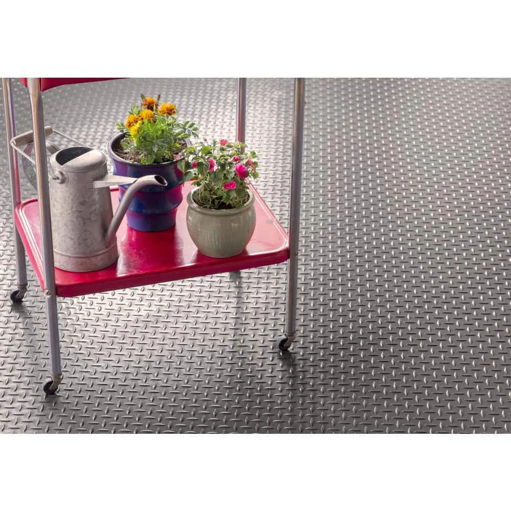 G-Floor Diamond Tread 8.5 ft. x 22 ft. Slate Grey Commercial Grade Vinyl Garage Flooring Cover and Protector, photo 5 of 8