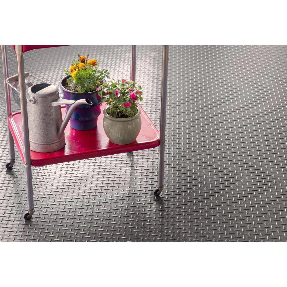 G-Floor Diamond Tread 8.5 ft. x 24 ft. Slate Grey Vinyl Garage Flooring Cover and Protector, photo 6 of 8