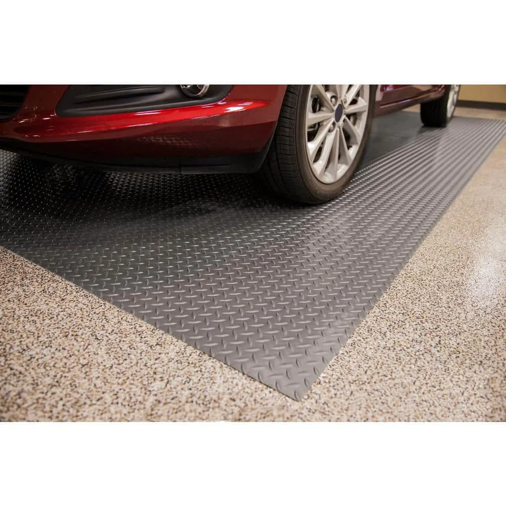 G-Floor Diamond Tread 8.5 ft. x 24 ft. Slate Grey Vinyl Garage Flooring Cover and Protector, photo 4 of 8