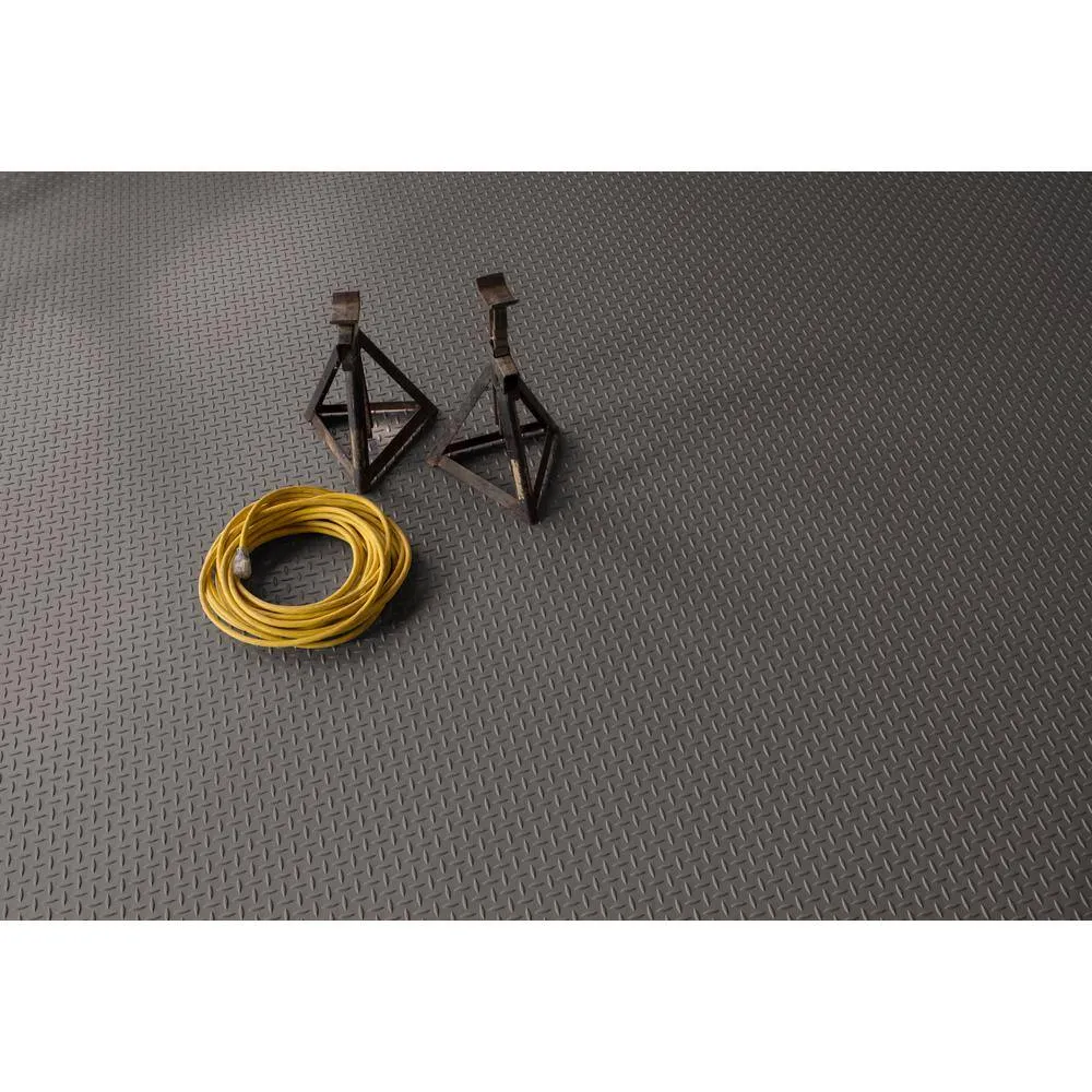 G-Floor Diamond Tread 8.5 ft. x 24 ft. Slate Grey Vinyl Garage Flooring Cover and Protector, photo 5 of 8
