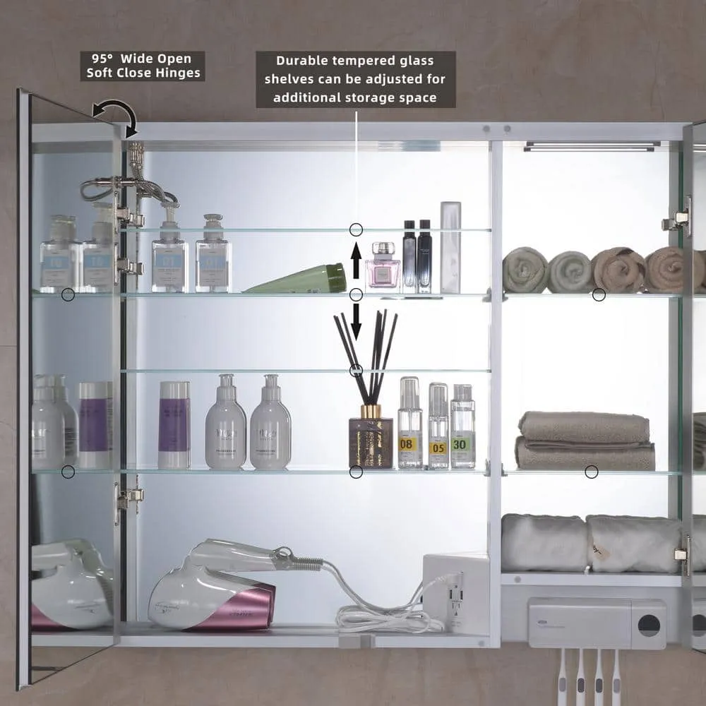 WOODBRIDGE 36 in. W x 30 in. H Surface-Mount Bathroom Medicine Cabinet with Mirror, photo 10 of 15