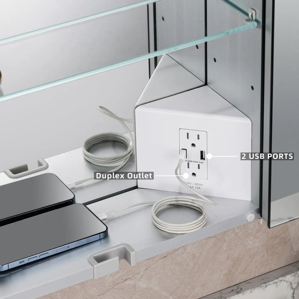 WOODBRIDGE 36 in. W x 30 in. H Surface-Mount Bathroom Medicine Cabinet with Mirror, photo 11 of 15