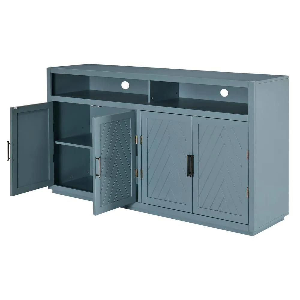 Runesay 60 in. W x 15.7 in. D x 33.36 in. H in Smoke Blue MDF Ready to Assemble Floor Base Kitchen Cabinet Sideboard, photo 9 of 12