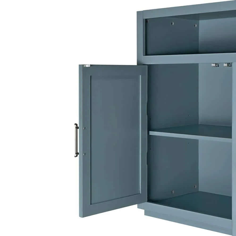 Runesay 60 in. W x 15.7 in. D x 33.36 in. H in Smoke Blue MDF Ready to Assemble Floor Base Kitchen Cabinet Sideboard, photo 7 of 12
