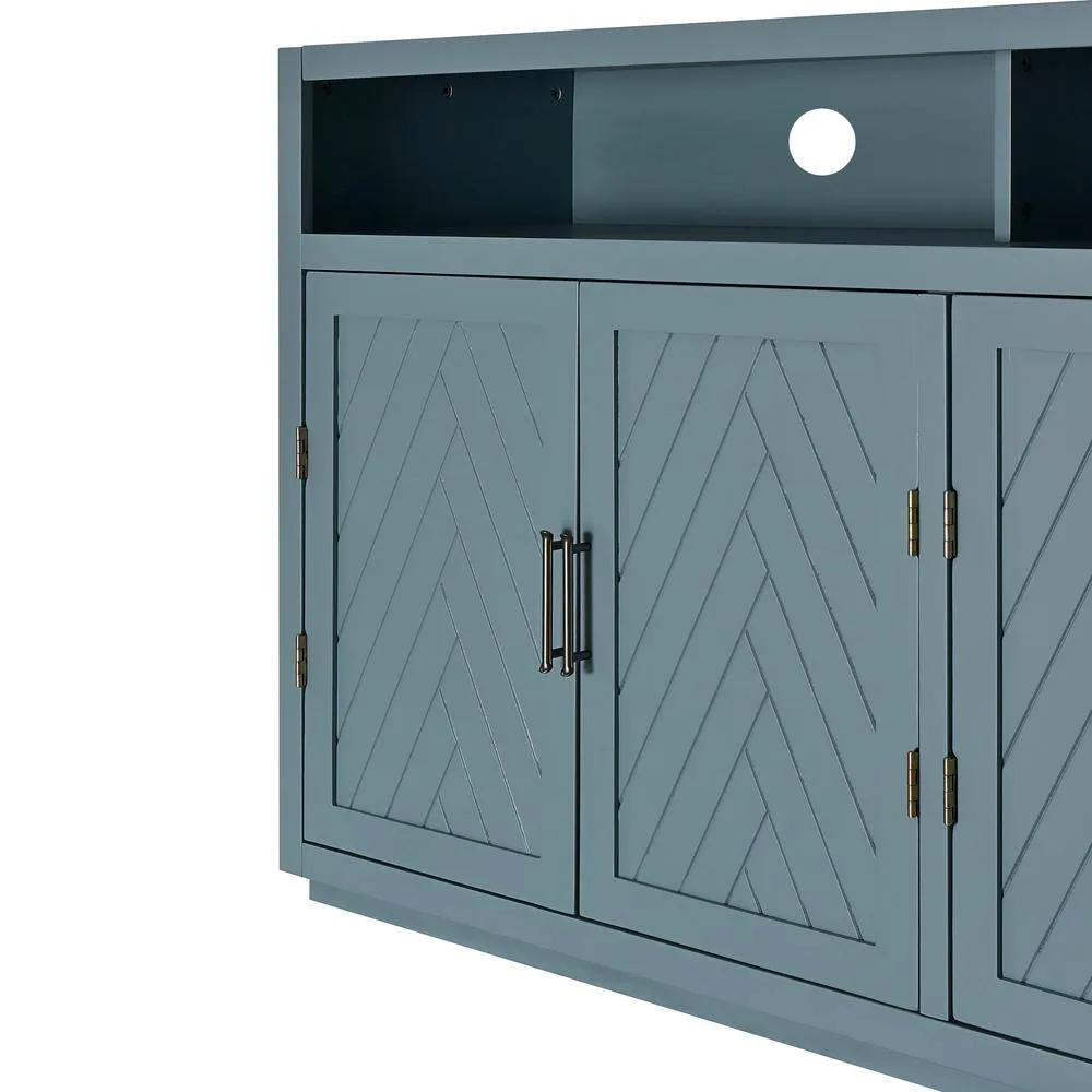Runesay 60 in. W x 15.7 in. D x 33.36 in. H in Smoke Blue MDF Ready to Assemble Floor Base Kitchen Cabinet Sideboard, photo 11 of 12
