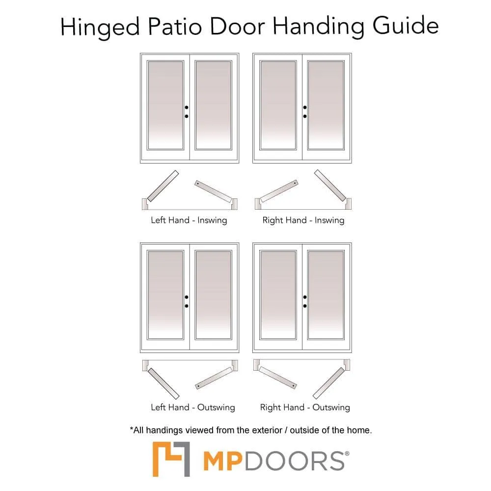 MP Doors 72 in. x 80 in. Fiberglass Smooth White Left-Hand Outswing Hinged Patio Door with Low E Built in Blinds, in a room, photo 2 of 2