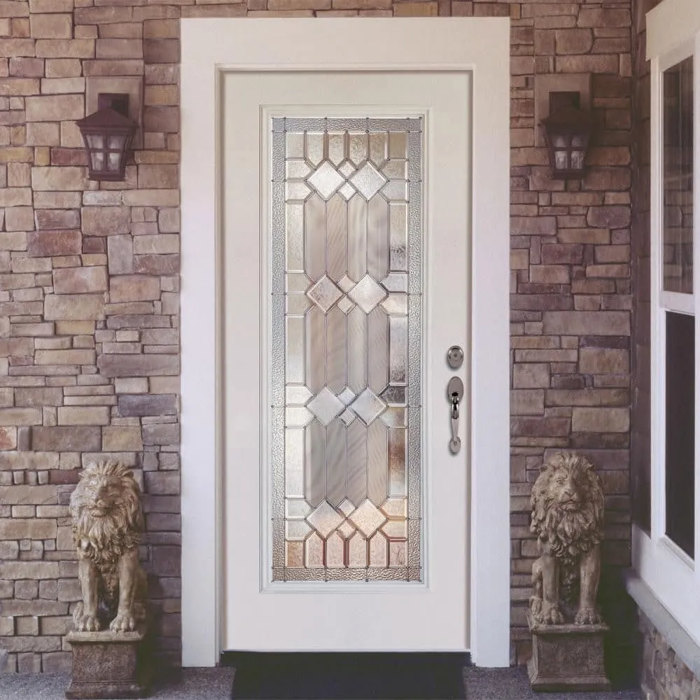 Feather River Doors 33.5 in. x 81.625 in. Mission Pointe Zinc Full Lite Unfinished Smooth Left-Hand Inswing Fiberglass Prehung Front Door, photo 2 of 2
